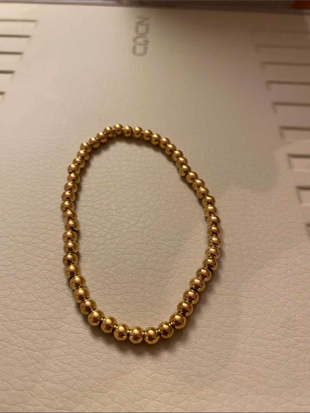 Gold Beaded Stretch Bracelet - Women's Fashion Jewelry